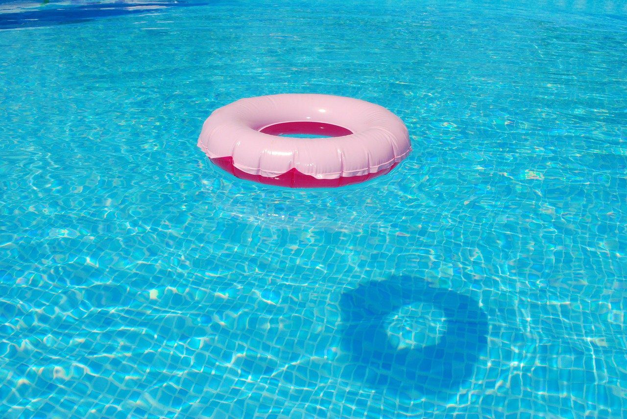 Floating tire in Pool